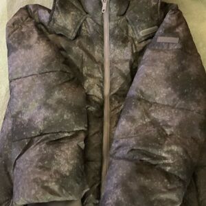 abercrombie kids mottled olive green puffer jacket